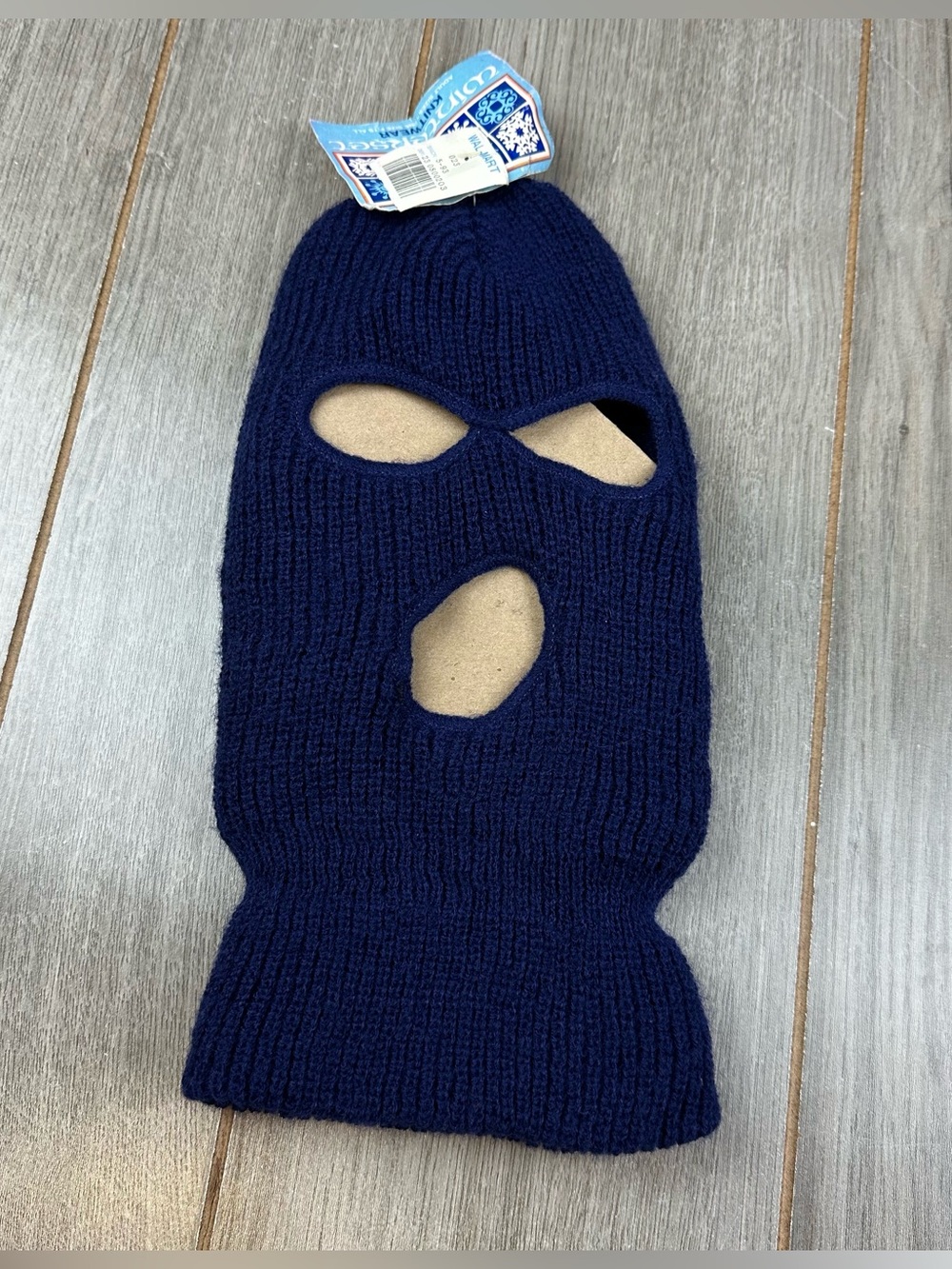 VTG Full Face Balaclava Knit Winterset Walmart 80s 90s Ski Mask Blue NEW